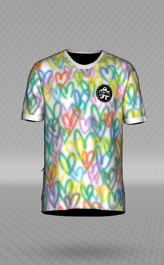 IT&B Hearts SS MTB Jersey White