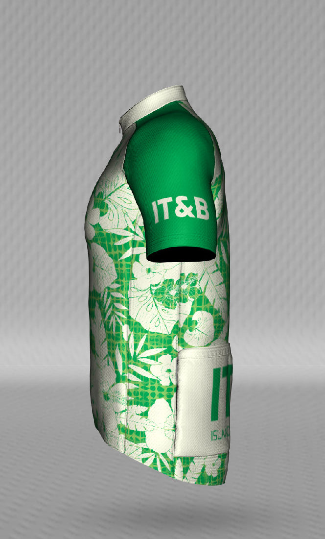 IT&B Green Aloha Print Jersey